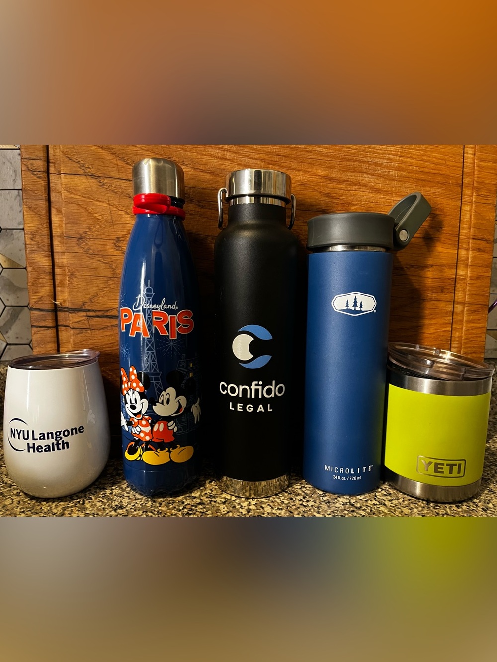 Yeti, Disney, multiple logos stainless insulation water bottles and travel mugs